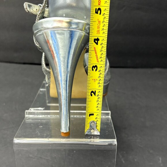 Style & Co High Heels Women’s 9M Karyn Silver Glitter Strappy Platform Stilettos - Picture 12 of 16